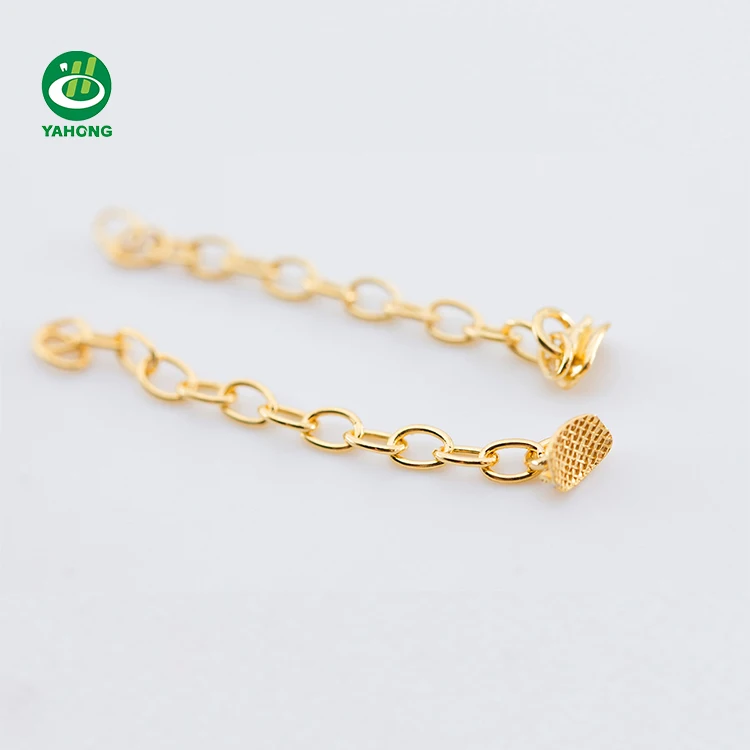 Dental Orthodontic Traction Chain Golden Round Metal Bracket Lingual Buttons Dentist Orthodontic