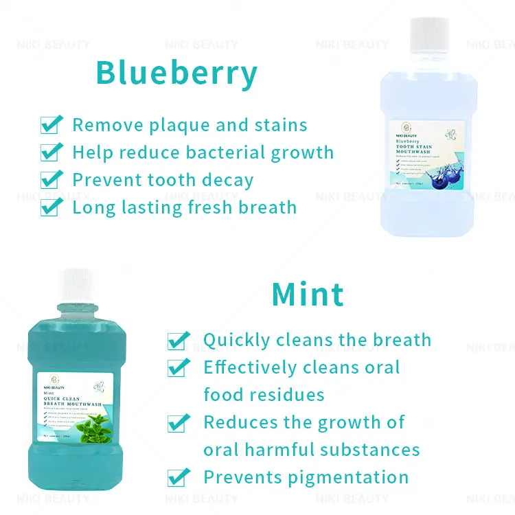 Пользовательская портативная Массовая белая этикетка прибор для удаления зубного налета чувствительная Десна ополаскиватель полоскания рта