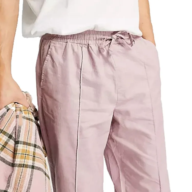 custom summer fashion brand cotton trousers casual workout outdoor khaki harem pink chino streetwear wholesale loose men pants