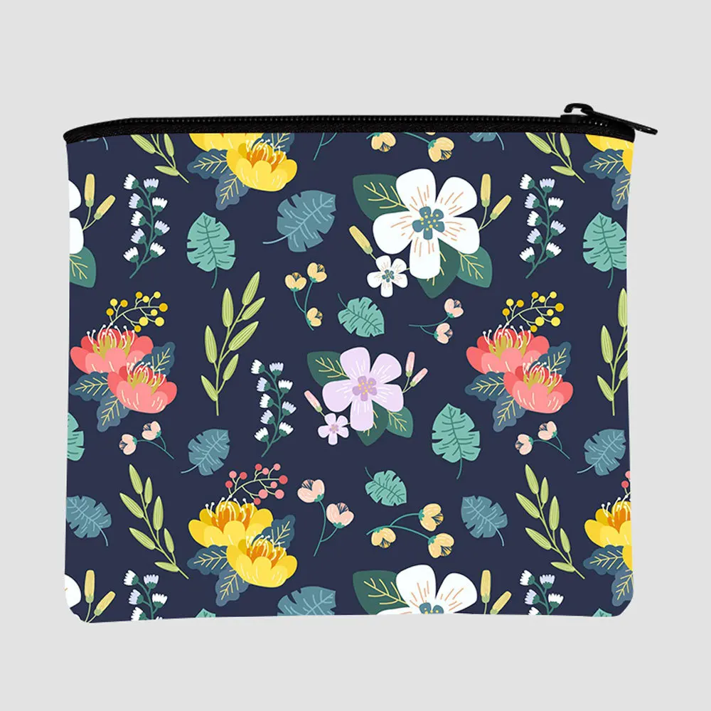 Eco Friendly Environmental 3D Sublimation Digital Printing Recycled Material RPET 300D Coin Purse Makeup Cosmetic Pouch Bag