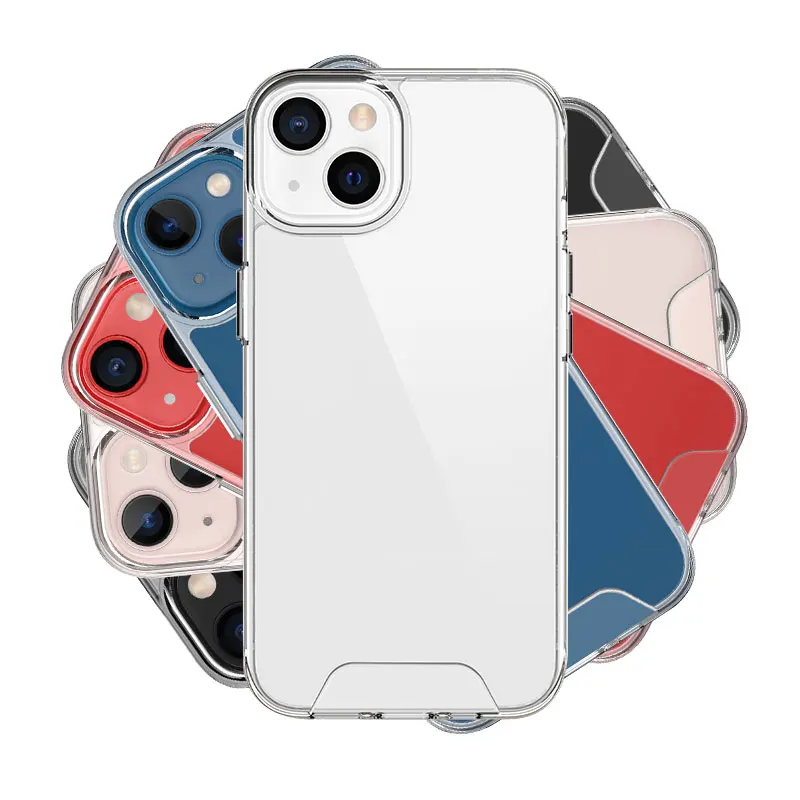 High quality Luxury space clear PC acrylic TPU  shockproof transparent phone case for iPhone 13
