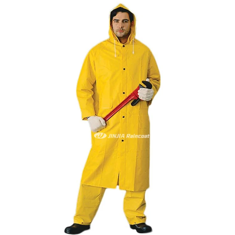 Good Quality Heavy Duty Rain Coat Waterproof Poncho Raincoat Pvc Polyester Pvc One Piece Raincoat