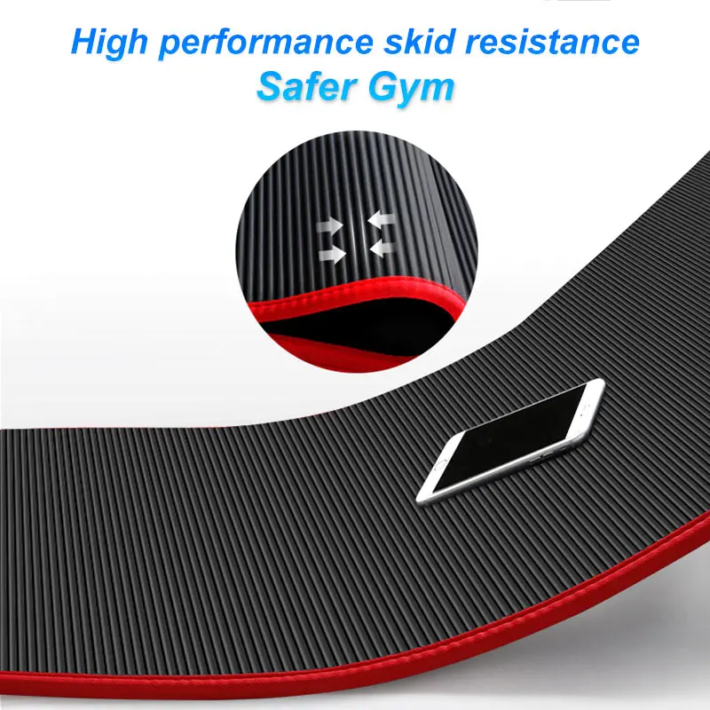  10mm Thick Non-Slip PVC Black Yoga Mat High Quality NRB Gym Household Pilates Fitness Reformer Natural