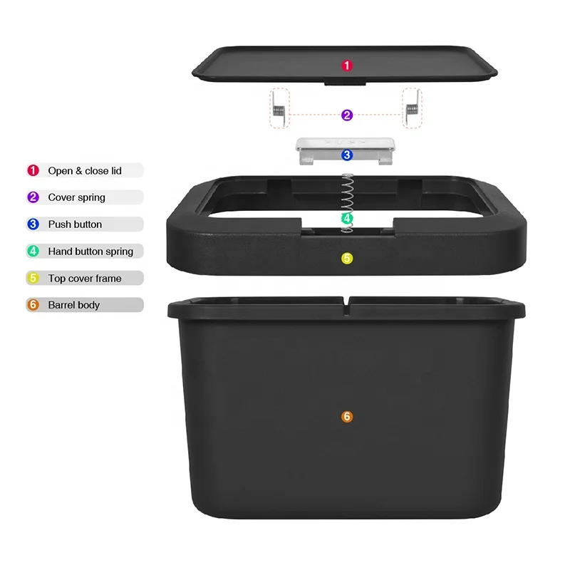 Customized Durable 1.32 Gallon New PP Kitchen Compost Bin Indoor Home Recycle Plastic Compost Bins