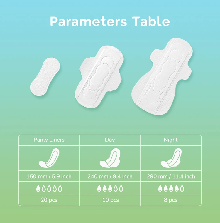 High Quality And Very Soft Ultra Thin Organic Cotton Sanitary Towels Biodegradable Bamboo Fibre Sanitary Pads For Women