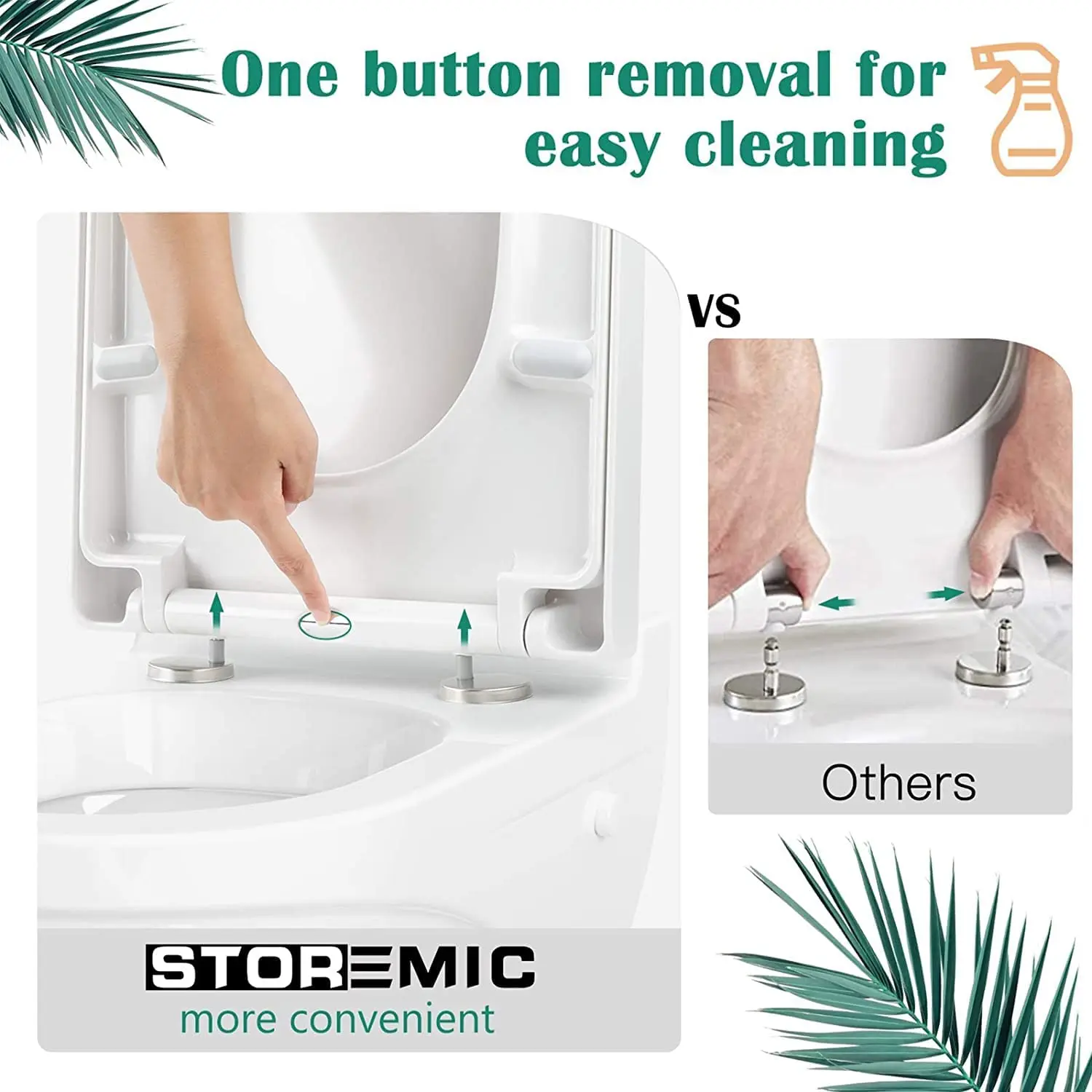 Быстроразъемное сиденье для унитаза с мягким механизмом закрытия, Легкое крепление сверху и снизу