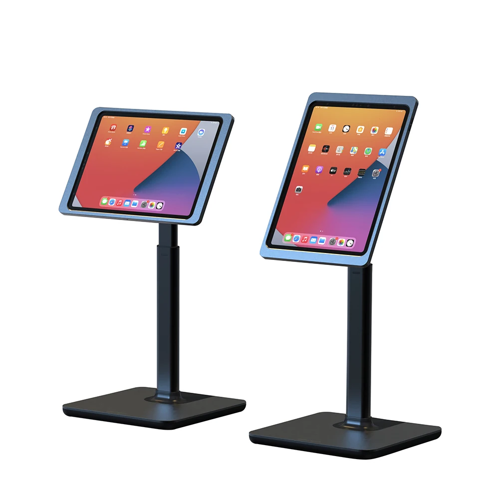 Customization tilt telescopic Floor for iPad Display Stand magnetic wireless charging