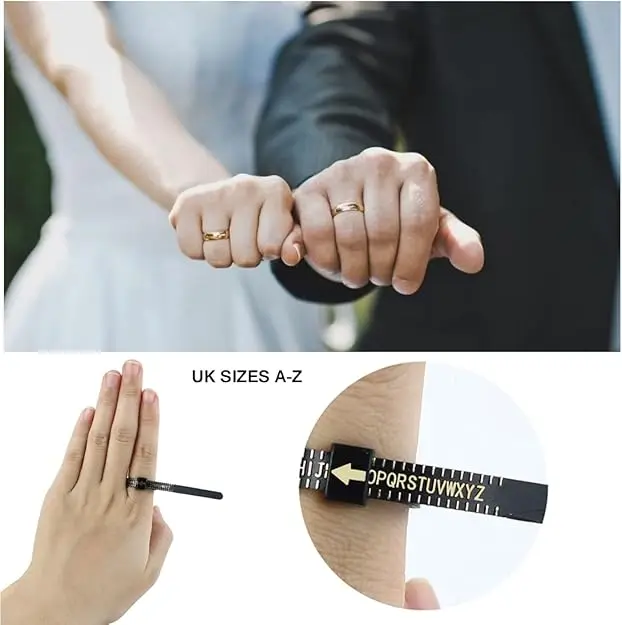 Reusable bulk plastic jewelry uk ring sizer gauge adjustable measuring tool a-z for ring