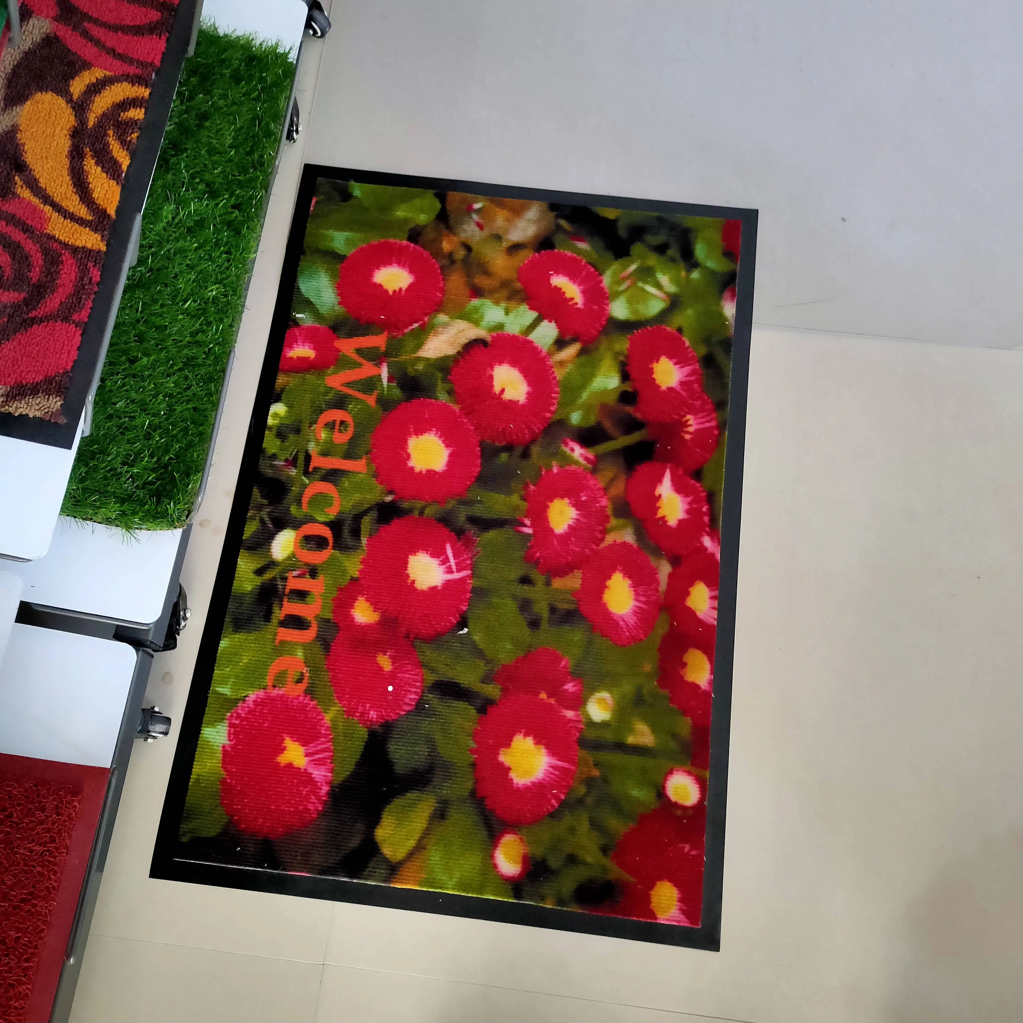 Высококачественный резиновый напольный дверной коврик из 100% микрофибры с индивидуальным принтом логотипа