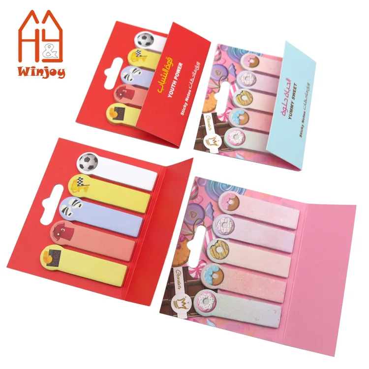 Custom Cartoon Memo Pad Sticky Notes Dividers Tabs Promotional Gift For School & Office With Customized Personalized Logo Design