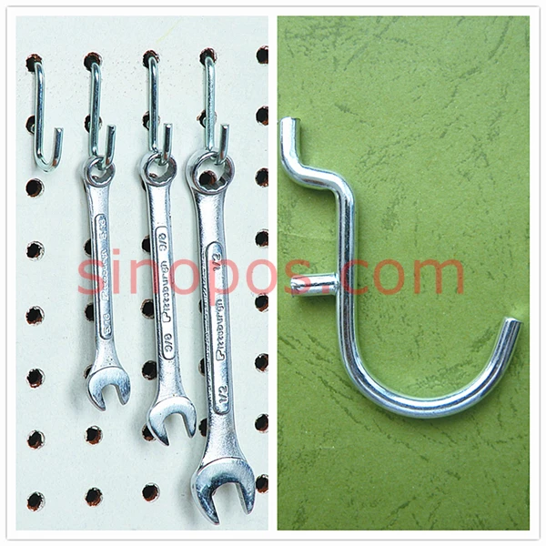 
10pack Steel Secure Curved J-hook For Pegboard, super heavy duty metal J shaped peg hooks look tool display holder grid hanger 