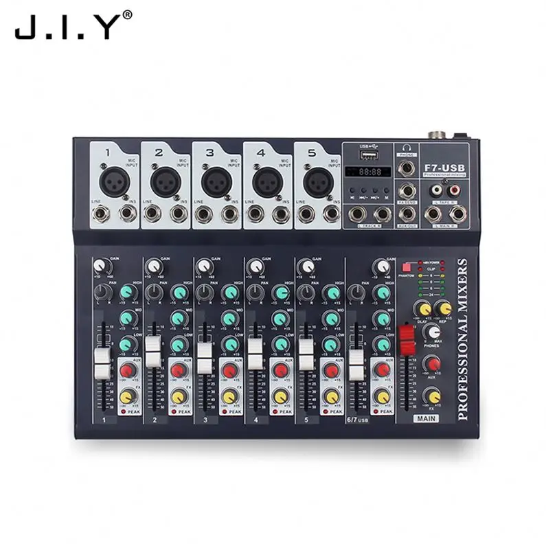 J.i.y F7-Usb 7-канал использующийся профессиональный аудио цифровой микшер для оптовых