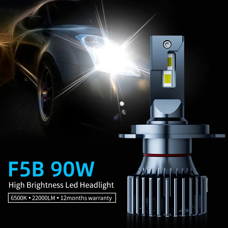 Super Bright 22000 Lumen 90w Auto H7 H4 Led Fan Auto 9005 9006 H7 H4 Car H11 LED Headlight