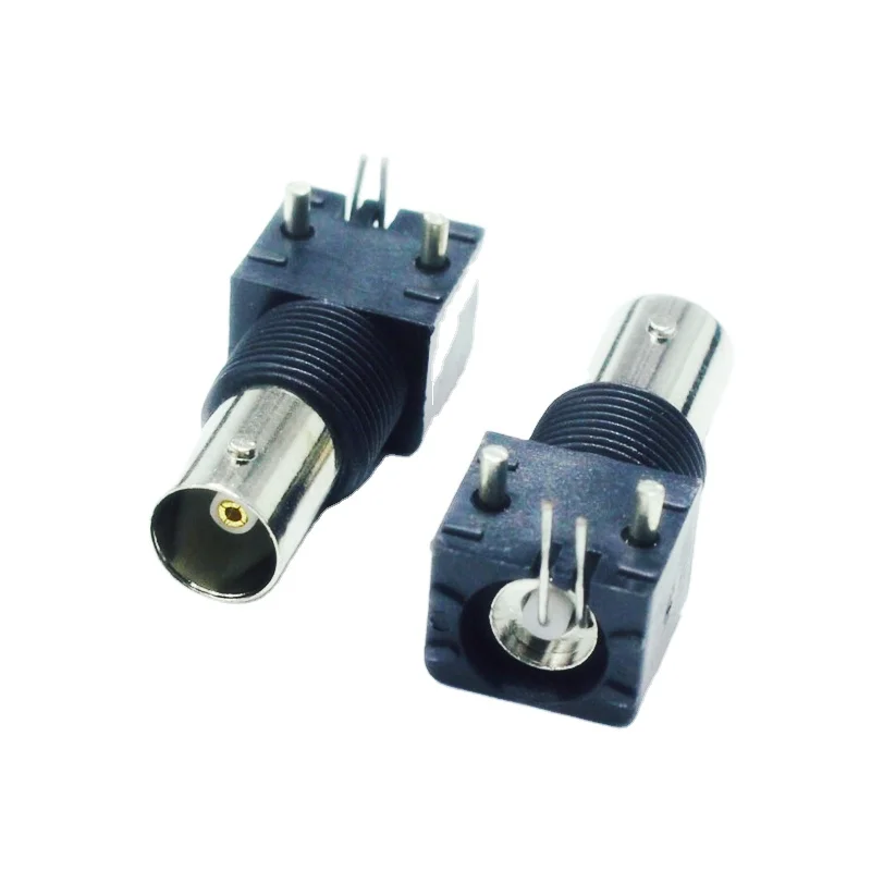 Белая плата для ПК, монтаж печатной платы, прямоугольный гнездо BNC с гайкой, разъем перегородки BNC, прямоугольный панельный крепеж, пластиковый тип