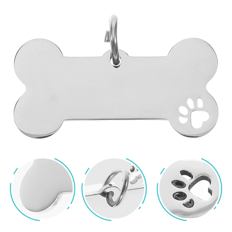 Pet ID Tags Personalized Dog Tags Bone-shaped Tags Engraved for Pets