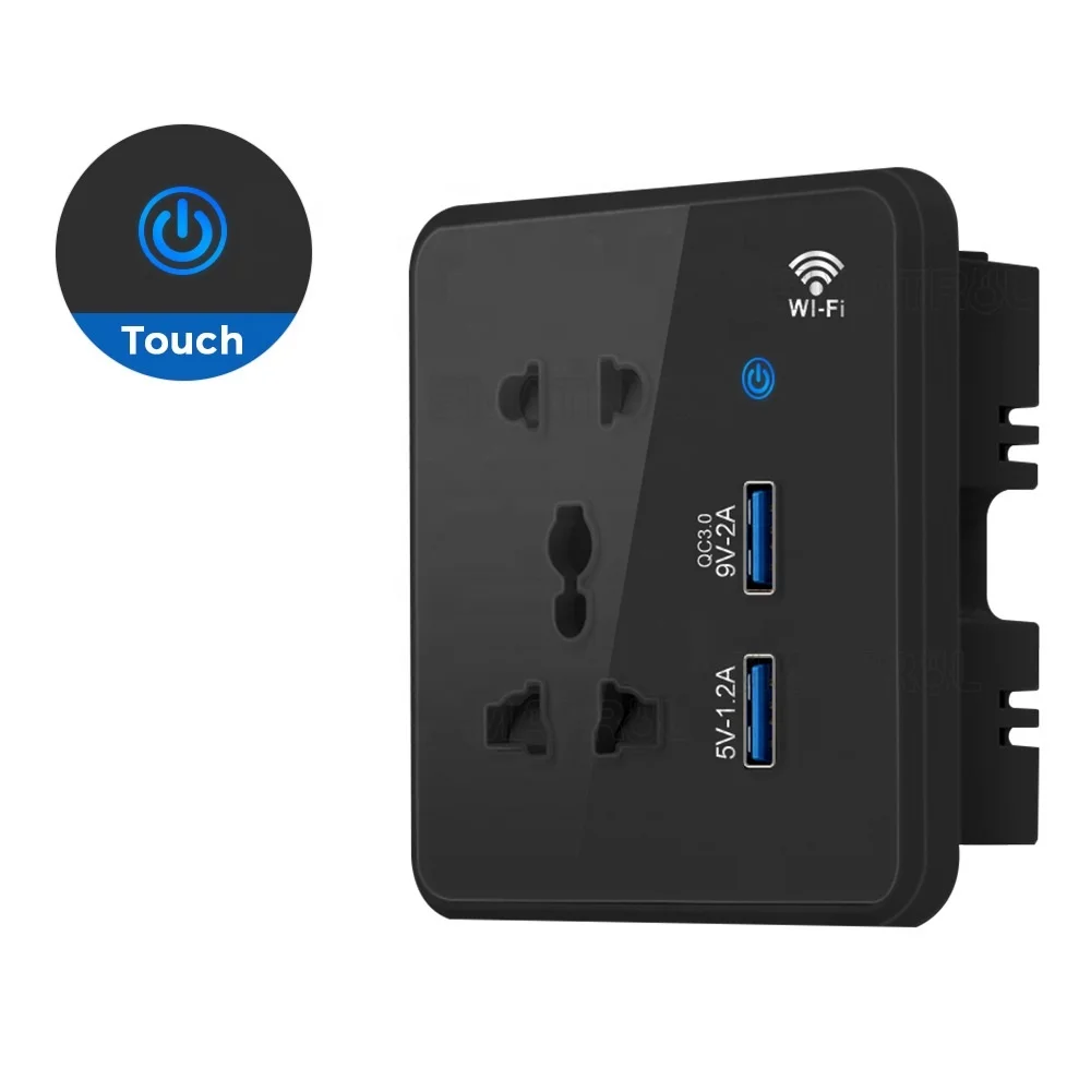 Tuya Bluetooth Великобритании ЕС французский 86 ПК Стекло Smart Wifi разъем USB Alex Google Home контроль прикосновения сроки розетки беспроводной доступ в Интернет