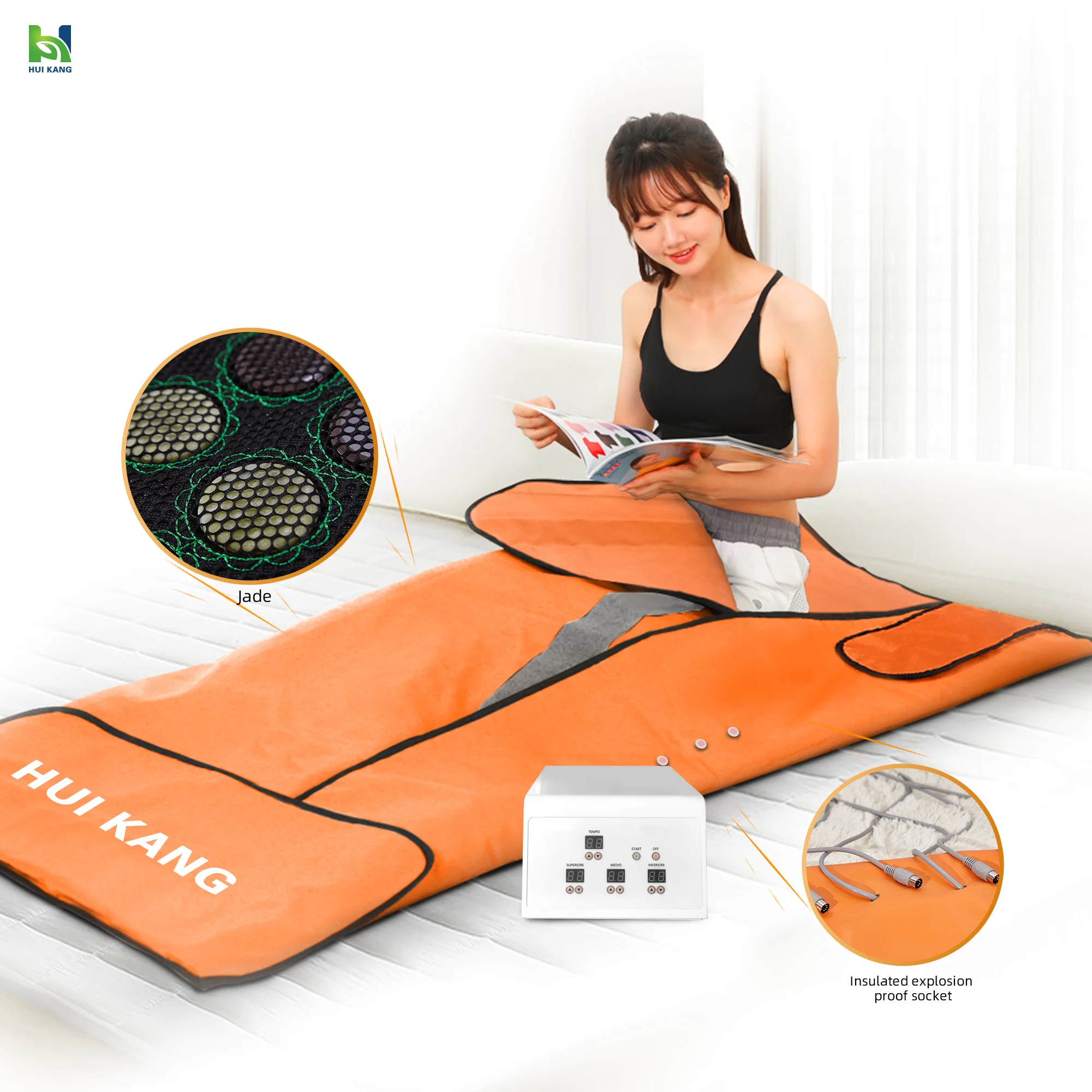 Инфракрасная сауна с подогревом, 3 зоны для похудения, с натуральным нефритовым турмалиновым камнем