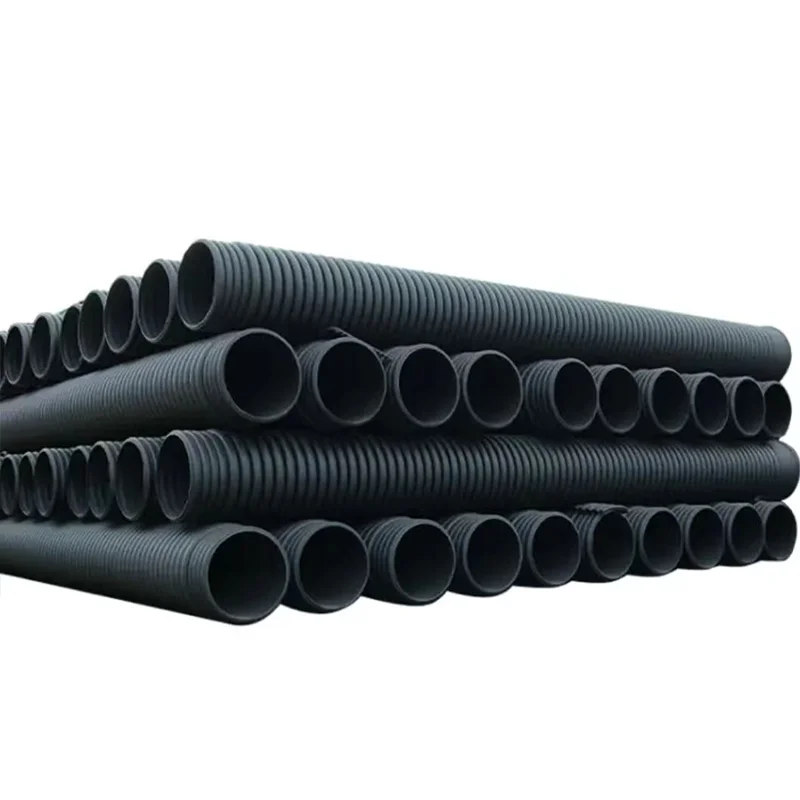 High Quality 50mm Double Wall Corrugated HDPE round Pipe 2.5 Inch HDPE Drainage and Water Pipe