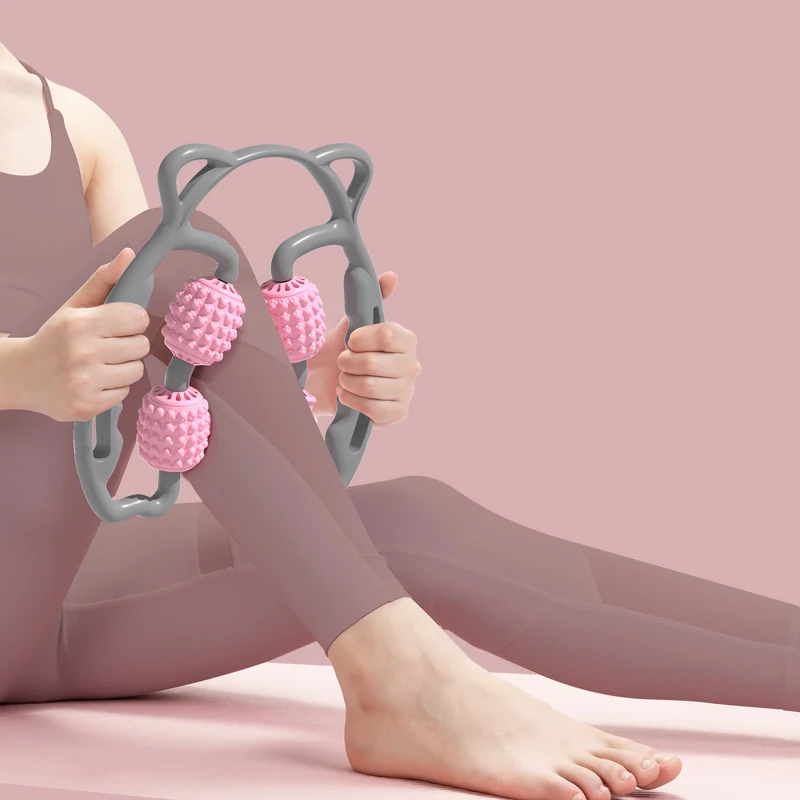 Totoro shape Durable plastic Leg Neck Hand Relaxation Body Head Waist 4-Wheel Massage Roller