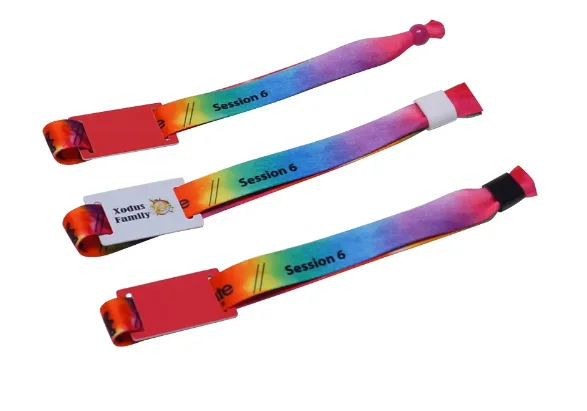 cheap no minimum Custom Vip Party Pass Festival Fabric Wristbands Events Rfid Wrist Band with PVC tag For Concert