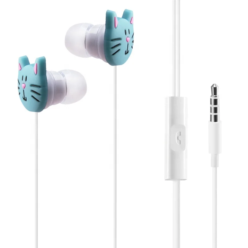 New Funny Cartoon Earphone, Best Quality Cartoon In-Ear Animal Earbuds Headphones With Handsfree Mic For Kids