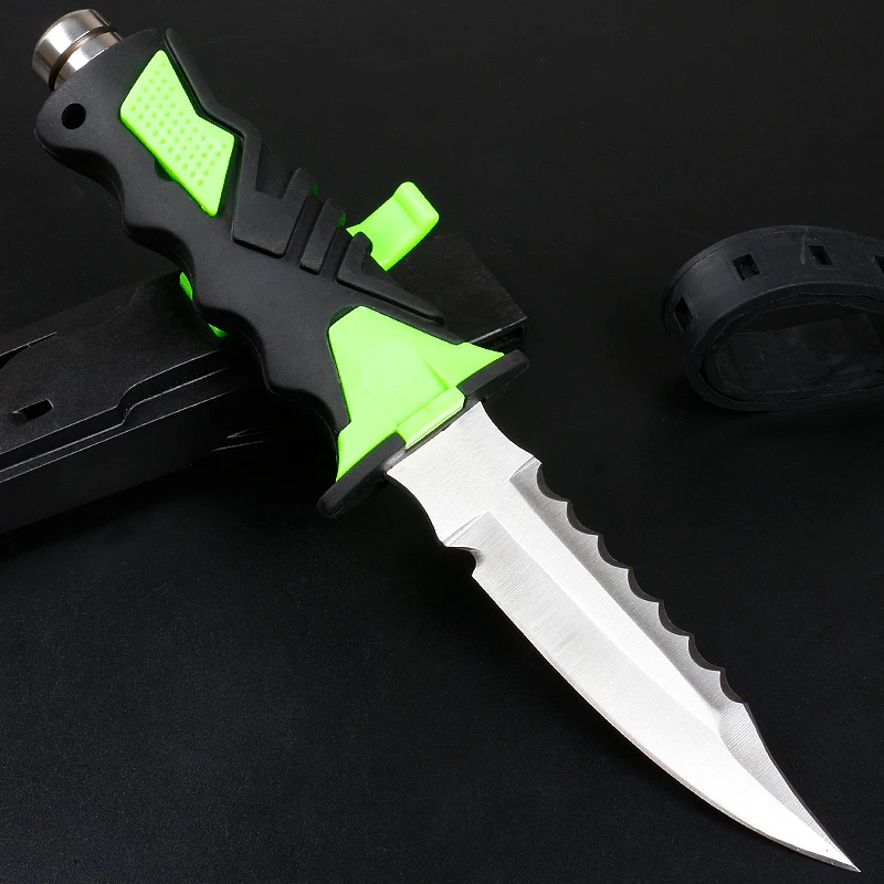 Морской нож для подводного плавания, спасательный матросский нож с резиновой ручкой и ножнами из АБС-пластика