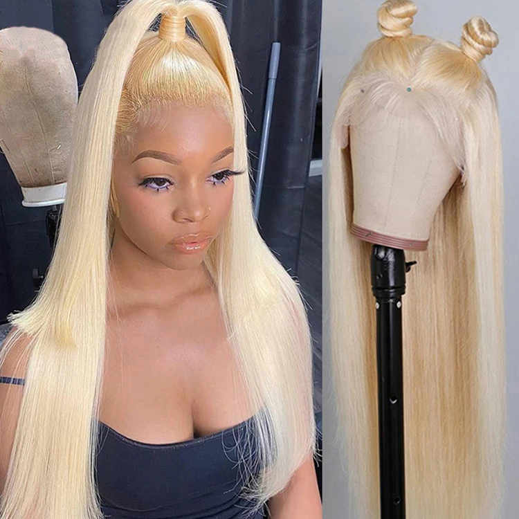613 Frontal Wigs For Black Women Human Hair Virgin Cuticle Aligned Hair Blond Hd Lace Front Wig Straight 613 Full Lace Wigs