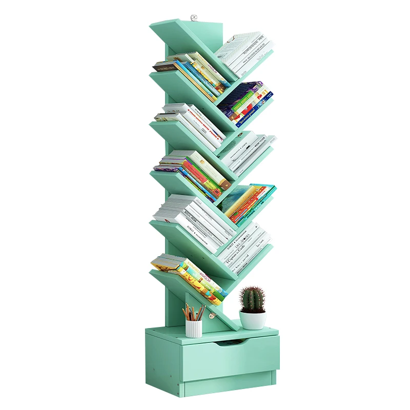 Nordic students simple bookcase falls on the ground  Custom tree-shaped bookcase floor simple bookshelf