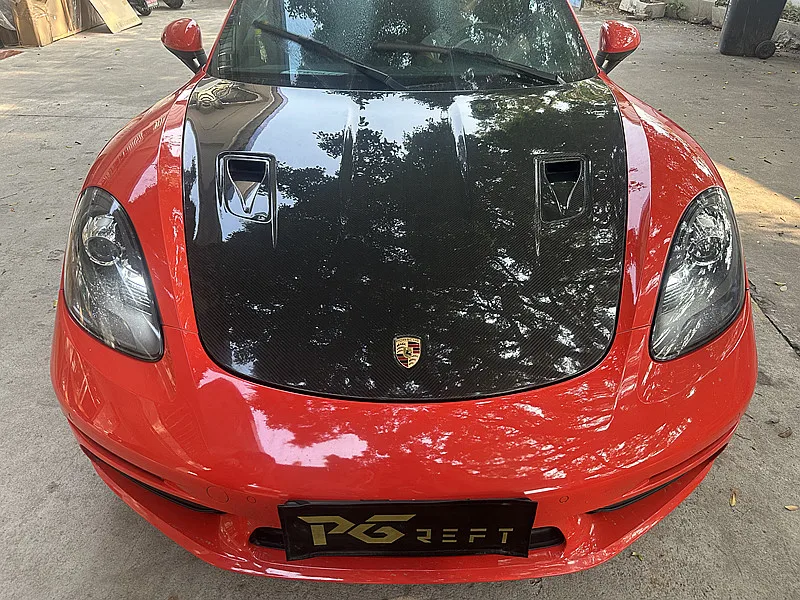 Dry Carbon Fiber PD GT4 RS Style Engine Cover Hood For Porsche 718 981 991 Upgrade GT4RS Engine Valve Cover