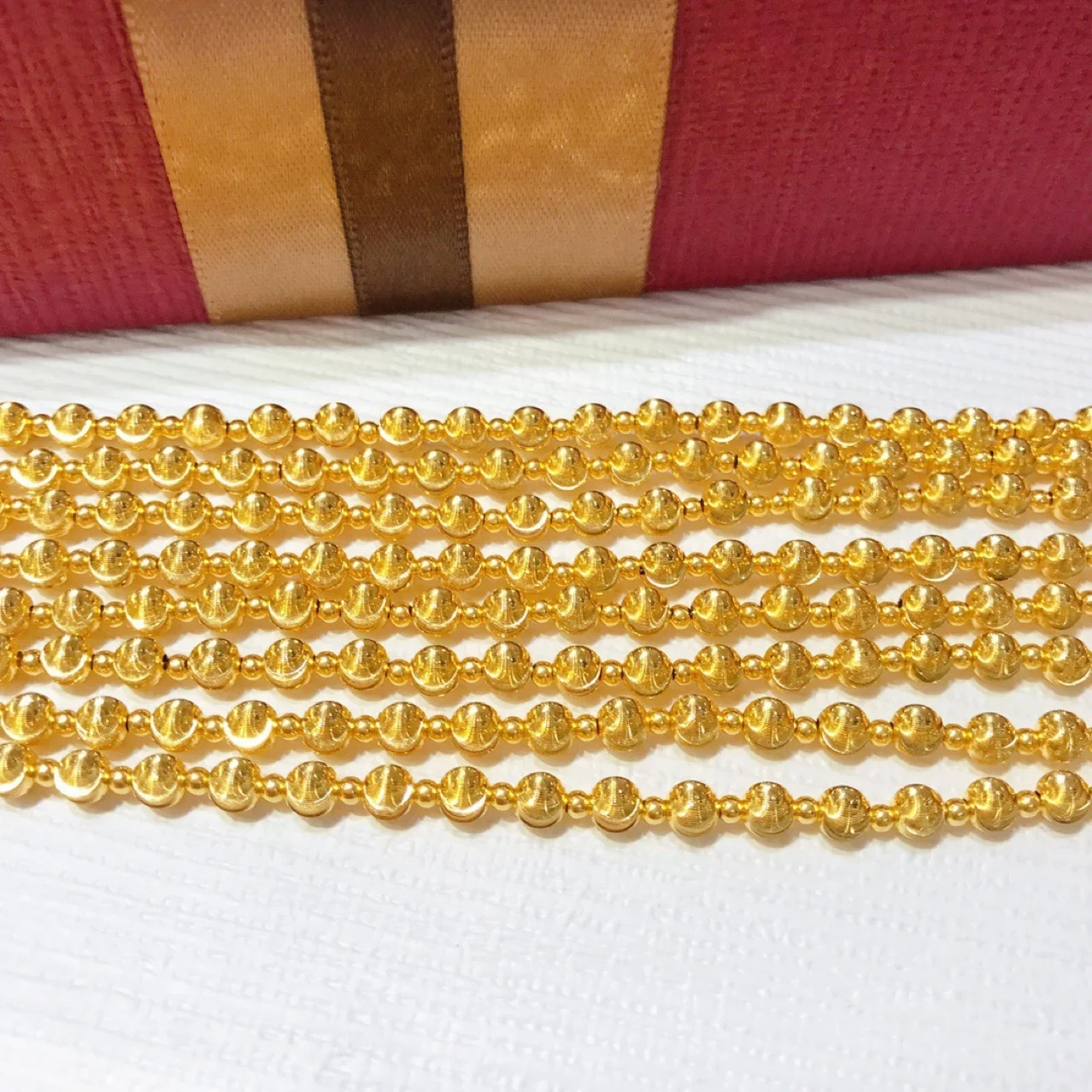 Xinfly Trendy Pure 18K Real Gold 4mm Bead Bracelet Bangle Au750 Jewelry Women Ladies Girls Gifts Custom