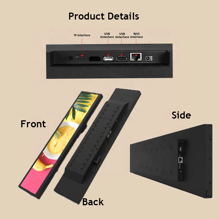 cosun android bar lcd panel oray shelf edge display supermarket led led shelf video display screen
