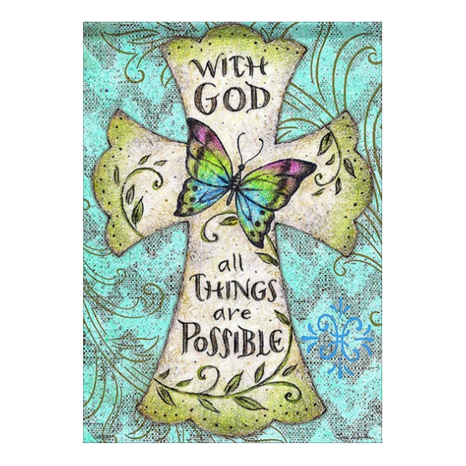 Factory Price Wholesale Cross Stitch Cotton Thread Embroidery Butterfly Cross Letters Pattern Diy Wall Hanging Decorative Gift