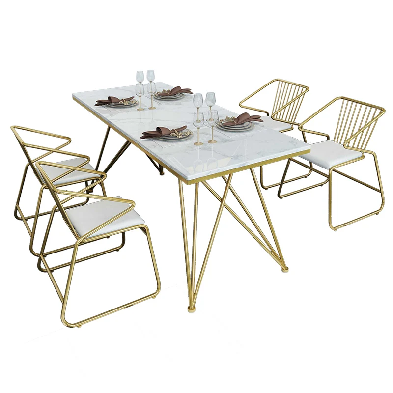 
Dining table rectangular dining table and chair combination modern four-person dining table home 