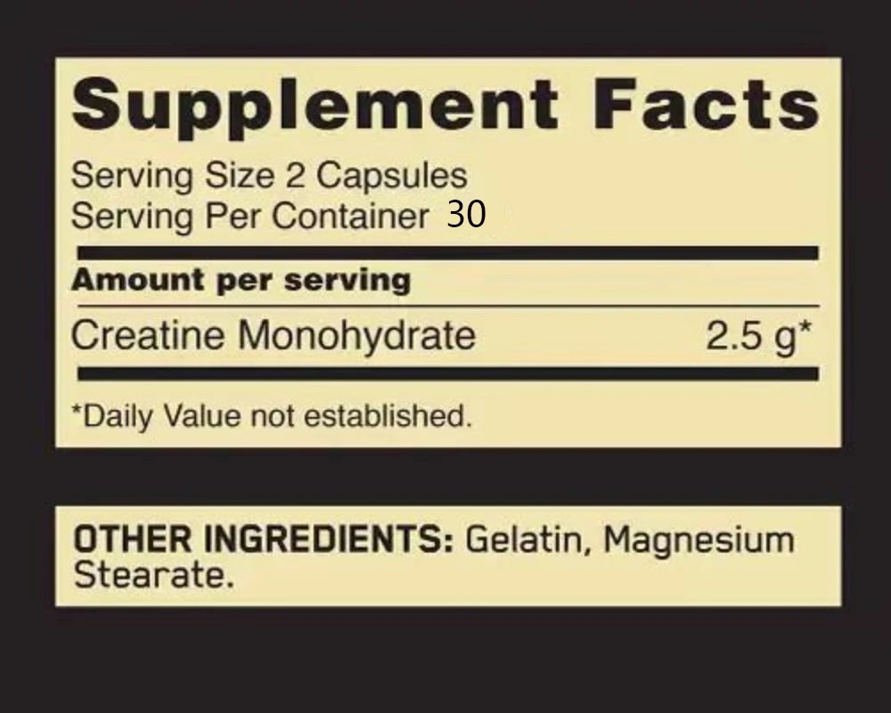 OEM Private Label Creatine Monohydrate Capsules Pre-Workout Muscle Size & Strength Enhancer for Adults-Not for Pregnant Women