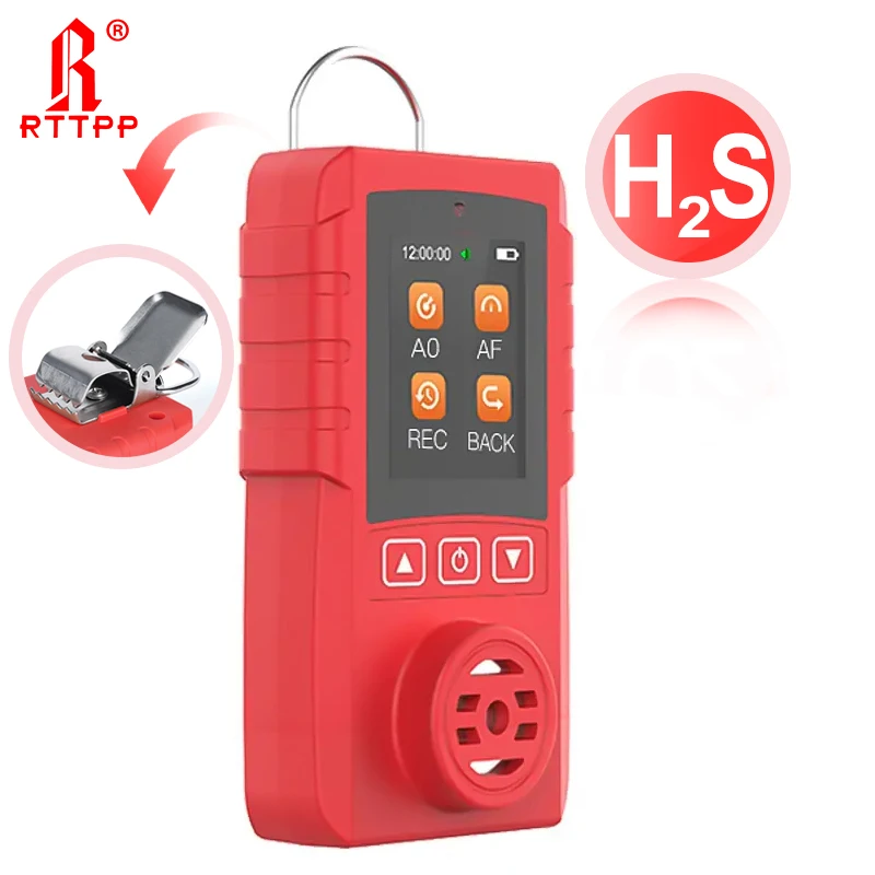 RTTPP DR650 Sulfuretted Hydrogen H2S Gas Leak Detector Portable Sensitive Diffusion H2S Gas Meter with LCD Screen