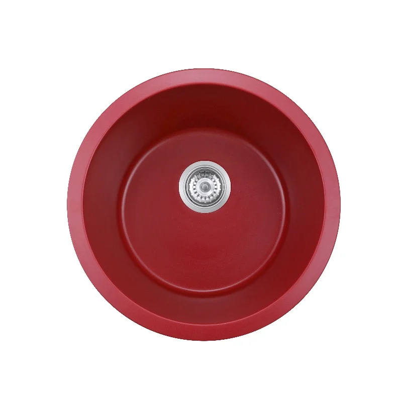 BLM-GU460SR 18*18*8 дюймов красная круглая Подпорная раковина композитная гранитная кухонная для использования на кухне