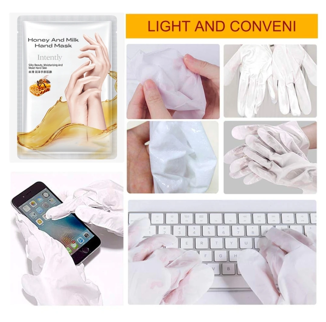 Wholesale Honey Extract Hand Mask For Repair Callus Dead Skin Nourishing Hand Milk Custom Best Hand Masking Gloves For Soft