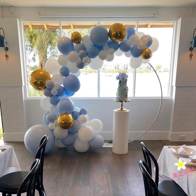 5 Ft White Gold Metal Round Balloon Arch Stand Circle Mesh Arch Stand for Wedding  Birthday Party Baby Shower Decorations