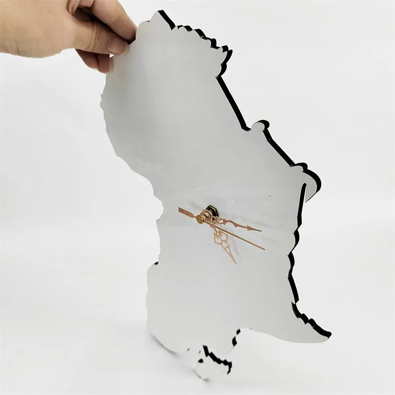 african map clock Sublimation Clock Wall MDF blank Personalized wood clock africa nigeria hot sale