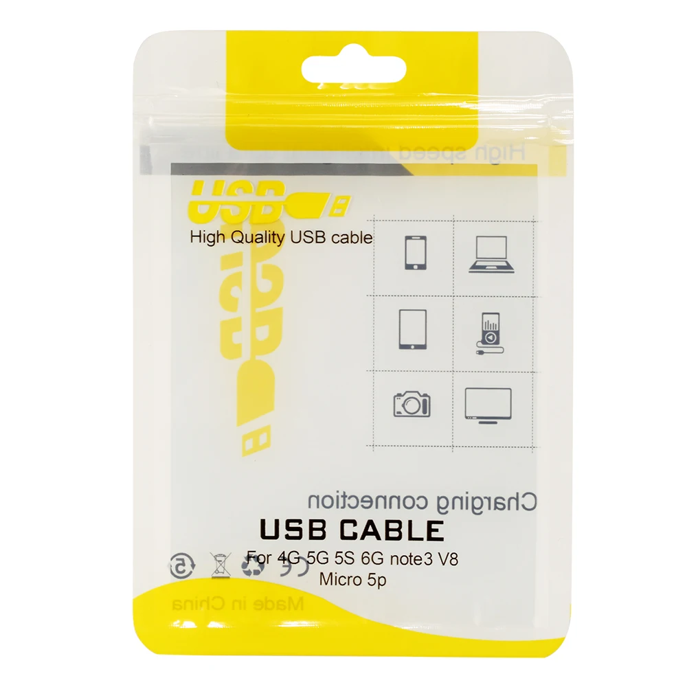 OEM Factory sales 3C electronic usb plastic cable package bag for resell
