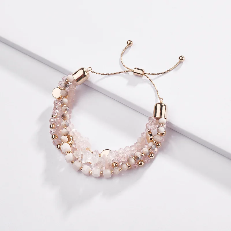 2022 Newest Crystal Bracelet Trendy Wrap Style Adjustable Size Fashion Bracelet For Women Wholesale Price Handmade Jewelry