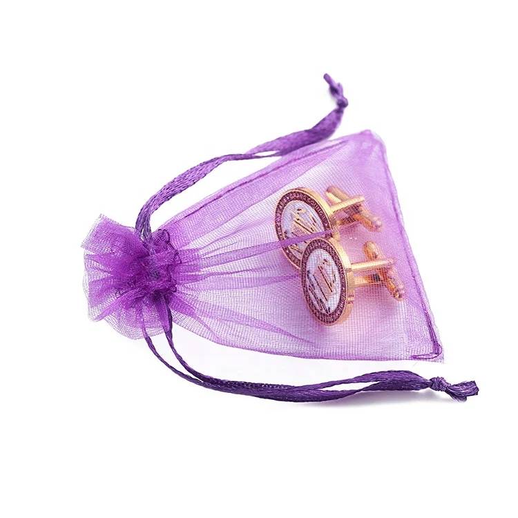 custom round soft enamel logo gold brass metal cuff links