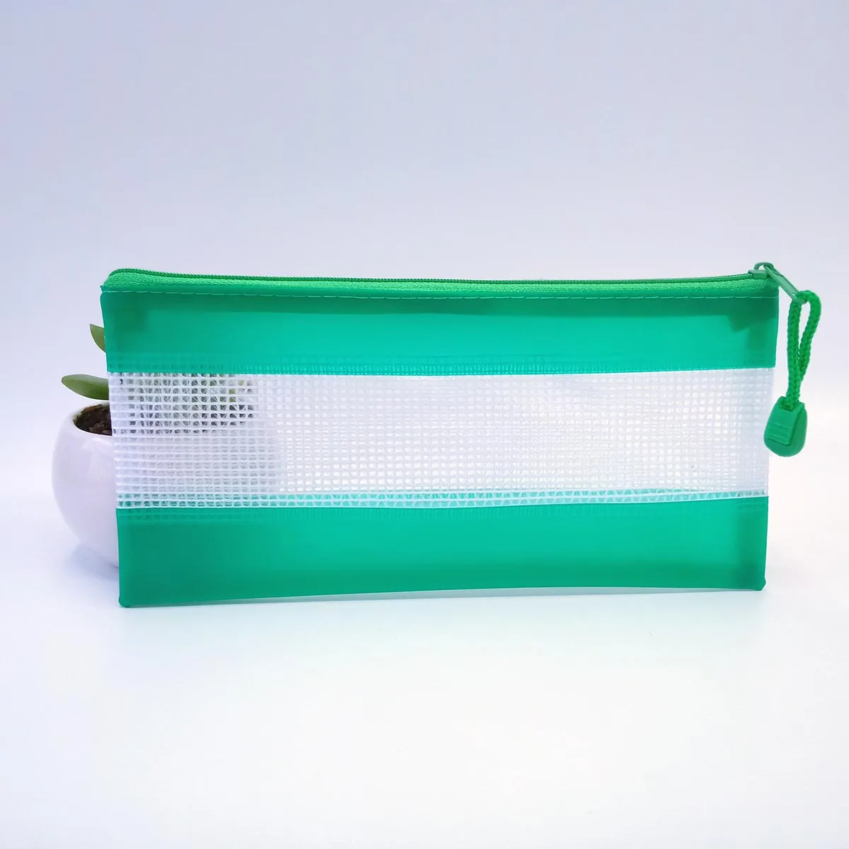 Kuoda wholesale  Transparent pvc mesh pencil case a4 zip lock document bag file  office school supplies stationery bag
