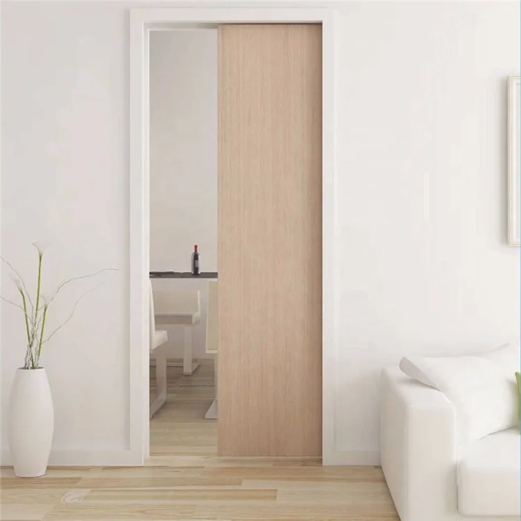 factory directly supply customized interior wooden door modern design sliding pocket door