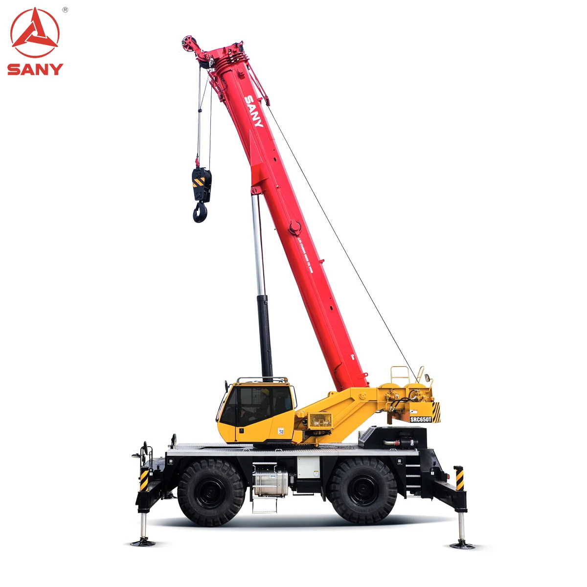
SRC650T SANY Rough-Terrain Mobile Crane 65 Tons Lifting Capacity Three hinges of luffing mechanism Length 43.5m 