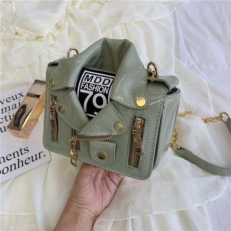 Wholesale Personalized Laser Punk Style Rivet Jacket Shape Handbags Womens Hot Crossbody Bags
