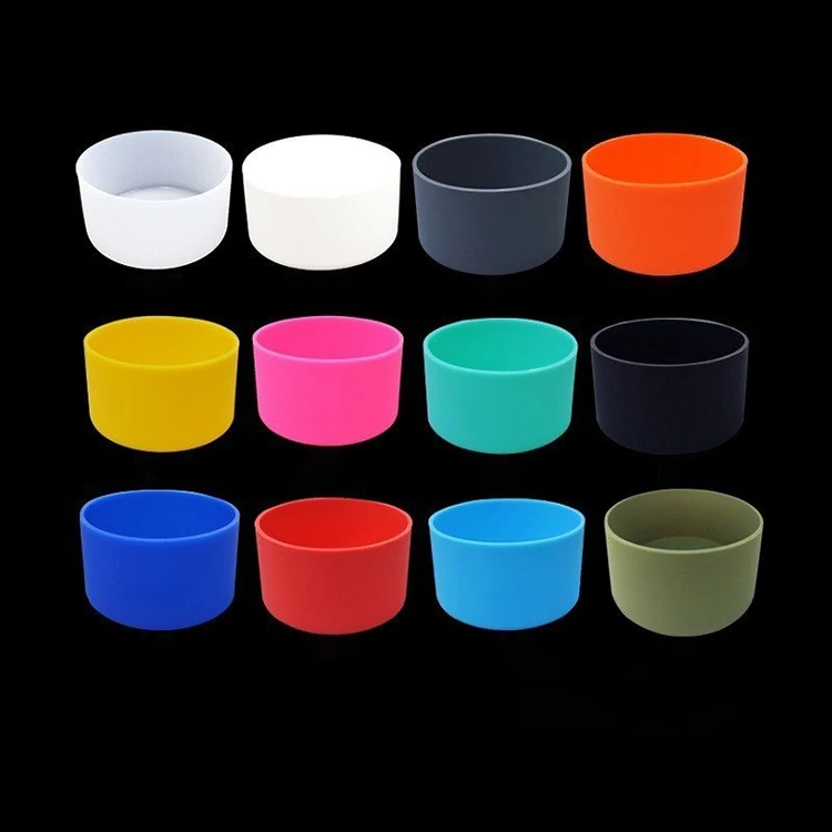Custom Design Removable Protective silicone cup bottle bottom cover silicone bumper sleeve Silicone Sleeve Cover