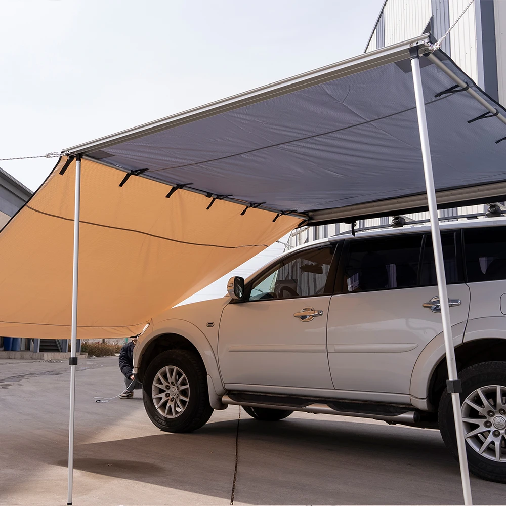 High Quality 2*2M Suv/4X4/4Wd Customized Retractable Camping Rooftop Car Roof Side Awning For Outdoor Camping Travel