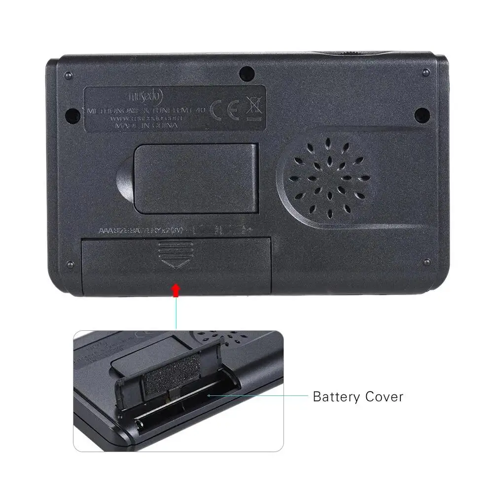 Portable Instrument 3-in-1 Metronome Tuner Tone Generator for Guitar Bass Violin Ukulele Chromatic Clear LCD Display