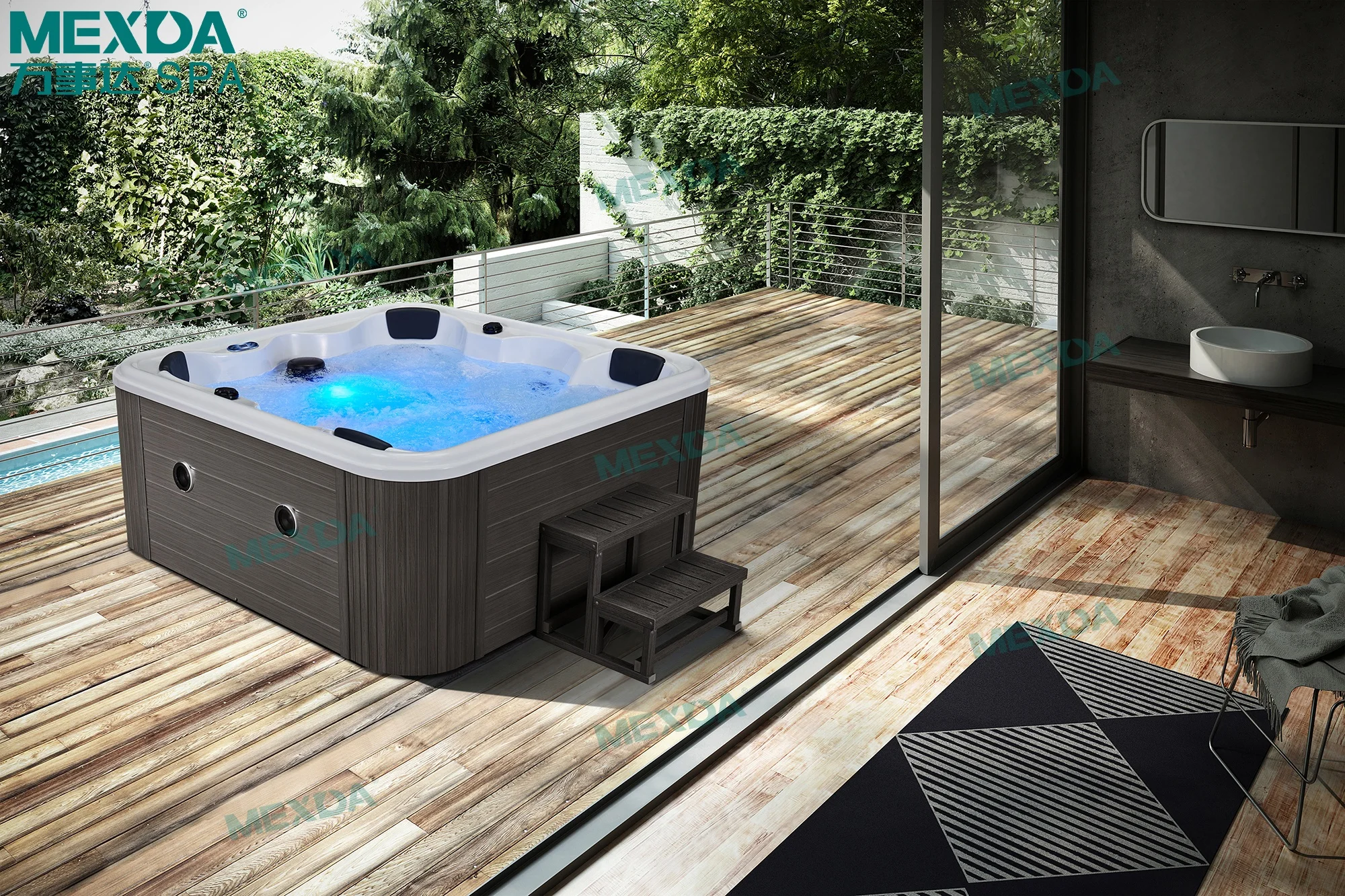 2020 MEXDA 6 Person Outdoor Massage Whirlpool SPA WS-092C